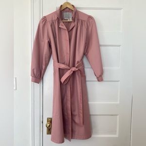 Vintage Eatons puff sleeved pink trench coat